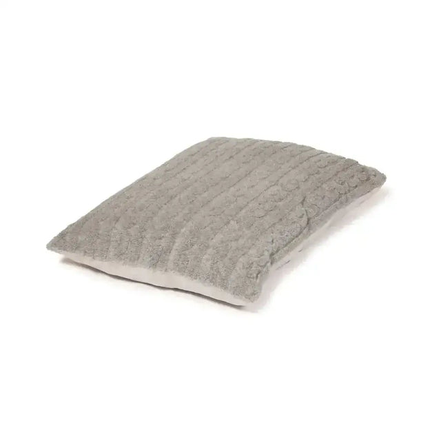 Gray textured throw pillow with plush fabric and ribbed pattern for danish design bobble deluxe deep duvet dog bed