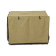 Beige danish design crate cover with black trim and reinforced ties made from upholstery fabric for a calm space