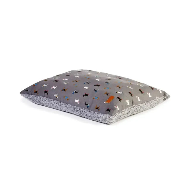 Danish Design Fatface Marching Dogs Deep Duvet Dog Bed Medium Grey Dog Bed
