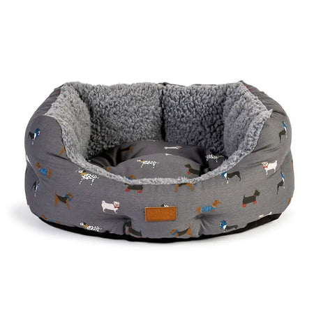 Danish Design Fatface Marching Dogs Deluxe Slumber Bed Dog Bed 18" (45 Cm) Grey Dog Bed Barnstaple Equestrian Supplies