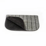 Black and white herringbone danish design fleece blanket charcoal arrows with plush fleece-lined interior for cozy comfort