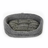 Gray plush fleece slumber bed charcoal arrows with black and white zigzag cushion in danish design fleece style