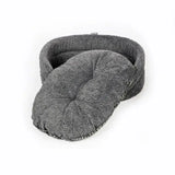 Gray plush danish design fleece slumber bed charcoal arrows with cozy rounded shape and soft fleece texture