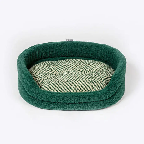 Danish Design Green Herringbone Fleece Slumber Bed Dog Bed Small Green Dog Bed Barnstaple Equestrian Supplies