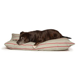 Danish Design Heritage Deep Duvet Herringbone Dog Bed Medium Beige/Burgundy Dog Bed Barnstaple Equestrian Supplies