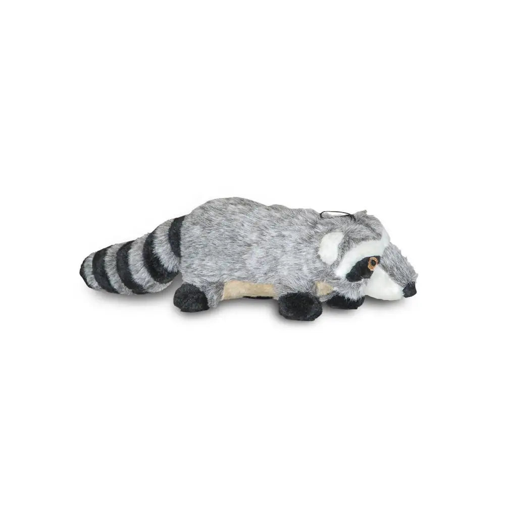 Danish design ricky the raccoon plush toy with gray black soft fabric body striped tail and embroidered face features