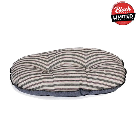 Danish Design Rustic Stripes Quilted Mattress Denim Large (33") Denim Dog Beds