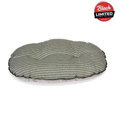 Danish Design Rustic Stripes Quilted Mattress Sage Large (33") Sage Dog Beds