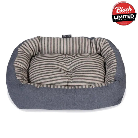 Danish Design Rustic Stripes Snuggle Bed Denim Large Denim Dog Beds