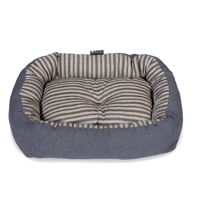 Danish Design Rustic Stripes Snuggle Bed Denim Large Denim Dog Beds