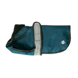 Teal and black danish design ultimate 2-in-1 dog coat blue with reflective silver trim for visibility and warmth