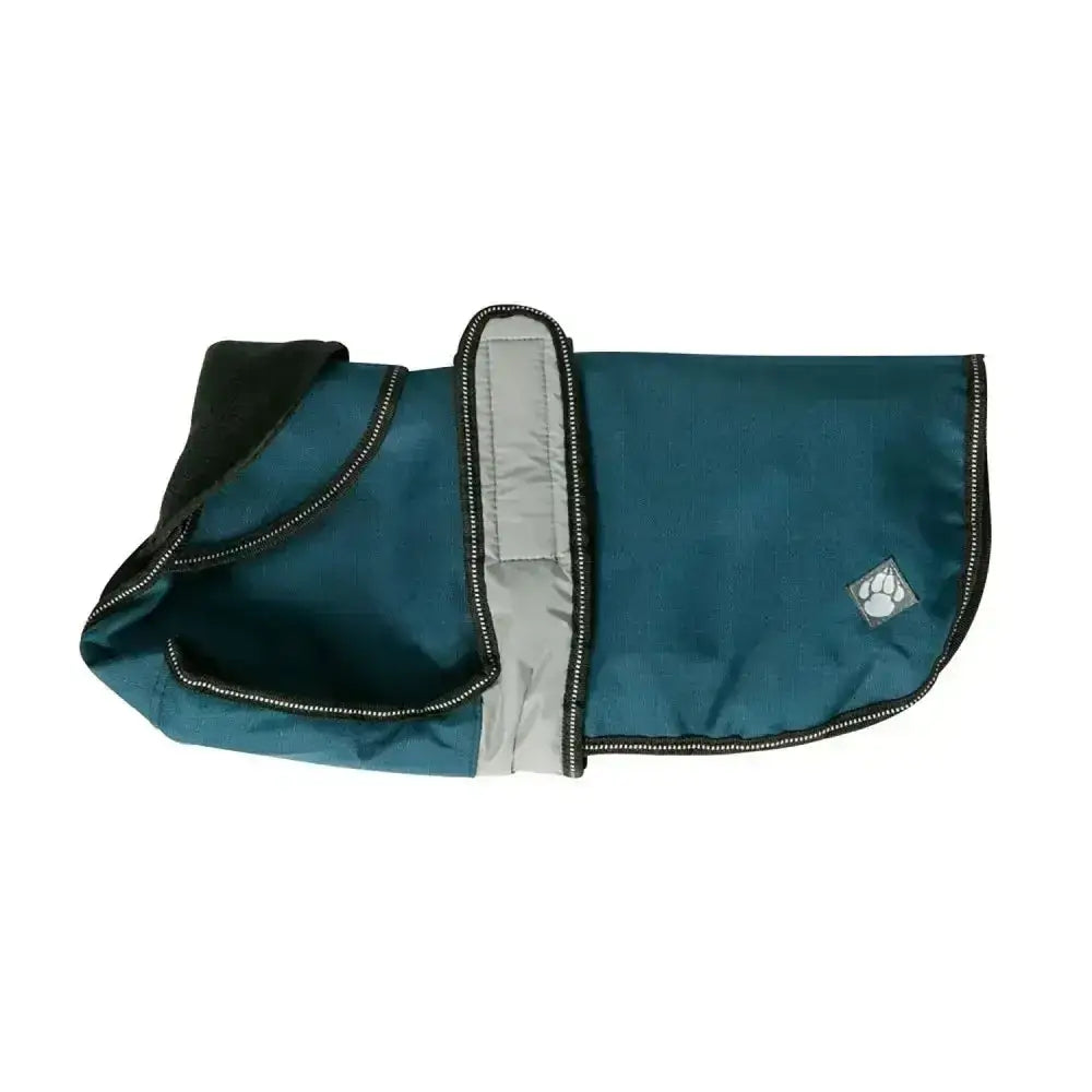 Teal and black danish design ultimate 2-in-1 dog coat blue with reflective silver trim perfect for outdoor use