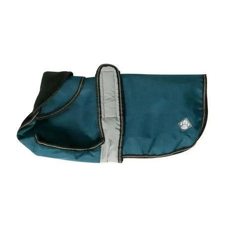 Teal and black danish design ultimate 2-in-1 dog coat blue with reflective silver trim for added safety