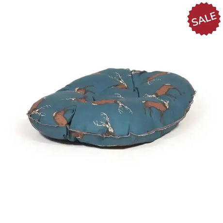 Danish Design Woodland Stag Deep Fill Quilted Mattress Dog Bed 53 cm (21") Blue Dog Beds