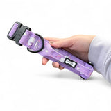 Purple daydreams and unicorns collar with playful unicorn cloud pattern black buckle d-ring pup chic style