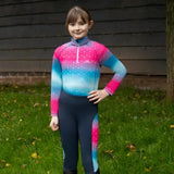 Dazzling Diamond Base Layer by Little Rider Teal/Pink 11-12 Years Base Layers