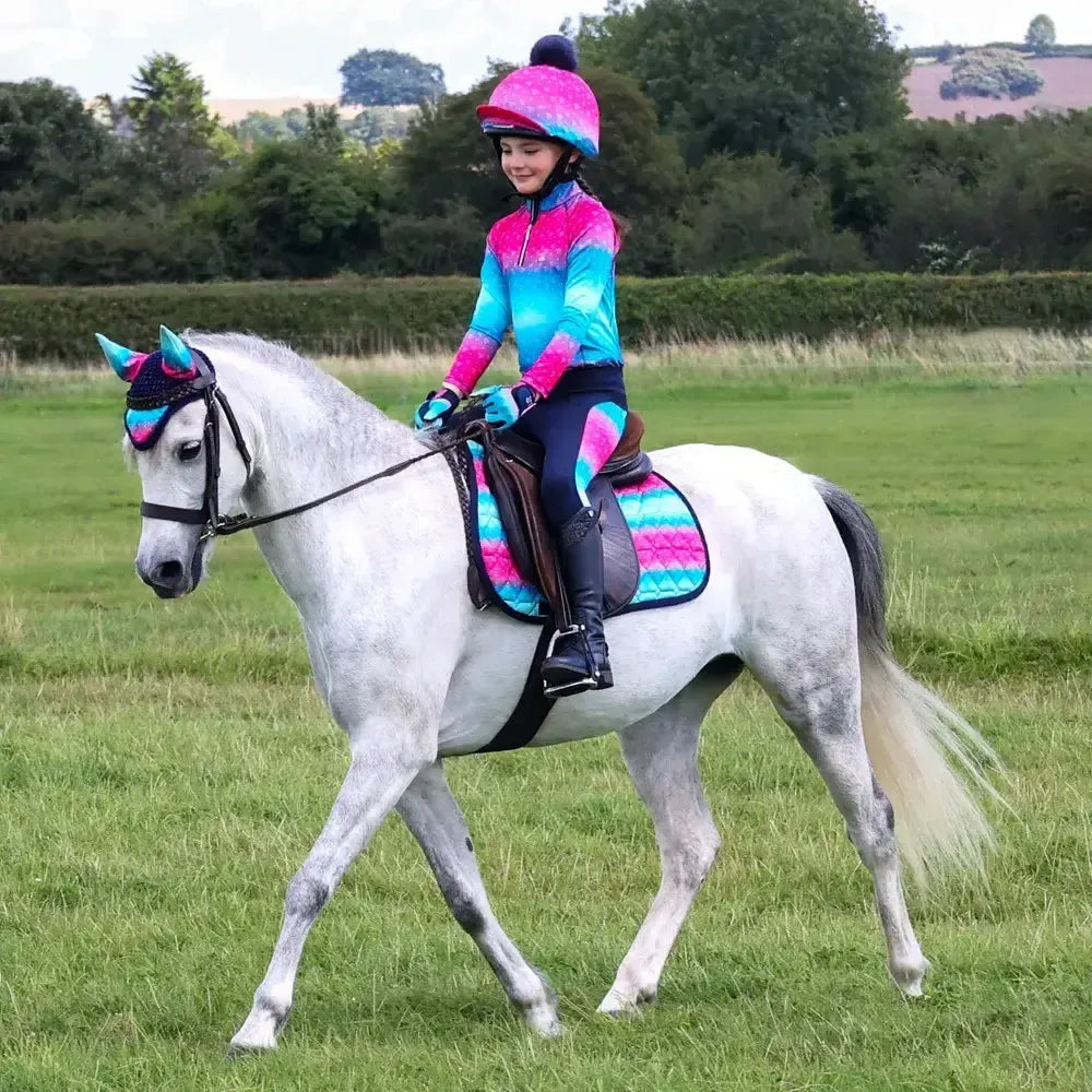 Dazzling Diamond Base Layer by Little Rider Teal/Pink 11-12 Years Base Layers