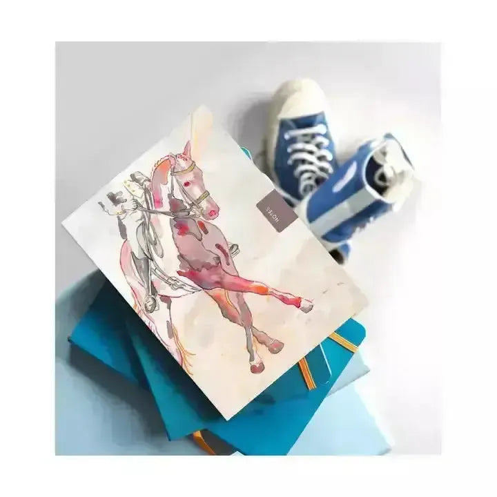 Deckled Edge Notebook Dressage Horse A6 (Pack Of 6) Notebooks