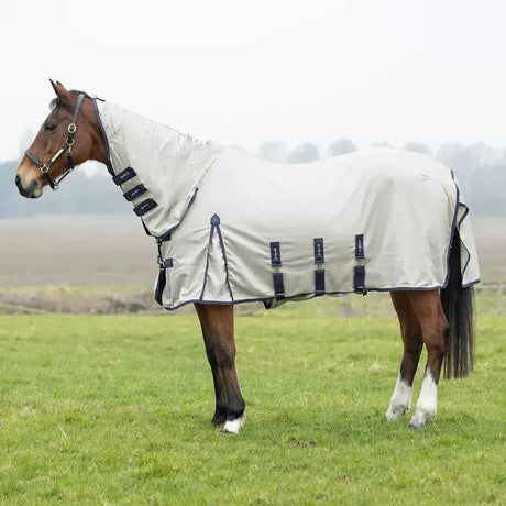 DefenceX Shield Rain-Repel Mesh Combi Fly Rug Grey/Navy 5'0" Fly Rugs
