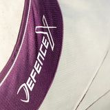 Purple mesh strap with white defencex logo on defencex shield sport air cooler rug showing breathable design