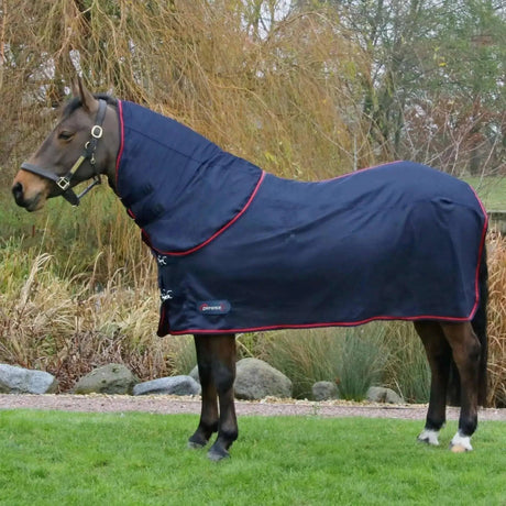 DefenceX System WicX Cooler Rug with Detachable Neck Cover Navy/Red 5'6' HY Equestrian Horse Coolers Barnstaple Equestrian Supplies