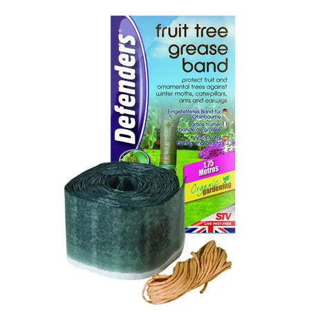 Defenders fruit tree grease band in dark green textured roll protects trees from female winter moths and pests