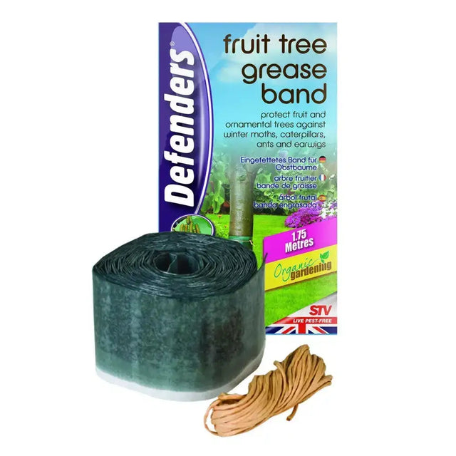 Defenders fruit tree grease band in dark green textured roll protects trees from female winter moths and pests