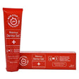 Red tube of derma gel veterinus 100 ml with white label and plus sign next to matching red gel veterinus box