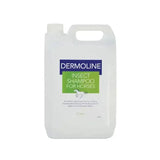 A white plastic jug of dermoline shampoo insect fly repellent shampoos for horses removing ectoparasite debris