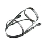 Black leather dever classic plain english leather bridle with adjustable straps and metal buckles