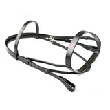 Black leather english leather bridle with silver buckles and adjustable straps dever classic plain style