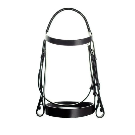 Black leather english leather bridle with adjustable straps and metal hardware dever classic plain style