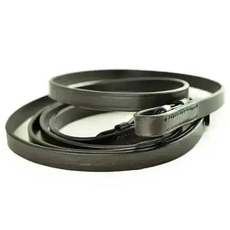 Black leather dever classic plain english leather reins with silver-toned metal buckle for riding use