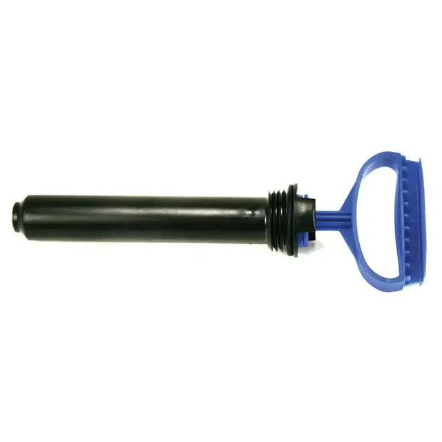 Black and blue plastic hand pump with textured grip handle for martino mary 5 10 spare piston spare piston use