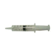 Clear plastic disposable syringe 70ml with black markings and single use only label ideal for sterile horse care use