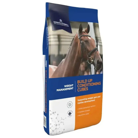 Blue and orange dodson & horrell build up conditioning cubes horse feed bag for conditioning cubes horse nutrition