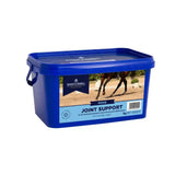 Blue plastic container with lid labeled dodson & horrell move joint support for horse’s musculoskeletal health