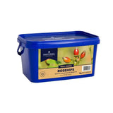 Blue plastic container of dodson & horrell rosehips 5kg net weight for immune support supplements
