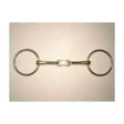 Silver dorado loose ring french link bits with two circular rings and jointed center made of metal for riding