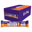 Purple and orange wrapped cadbury double decker duo chocolate bar 74.6g each packed in a box of 32 for sharing