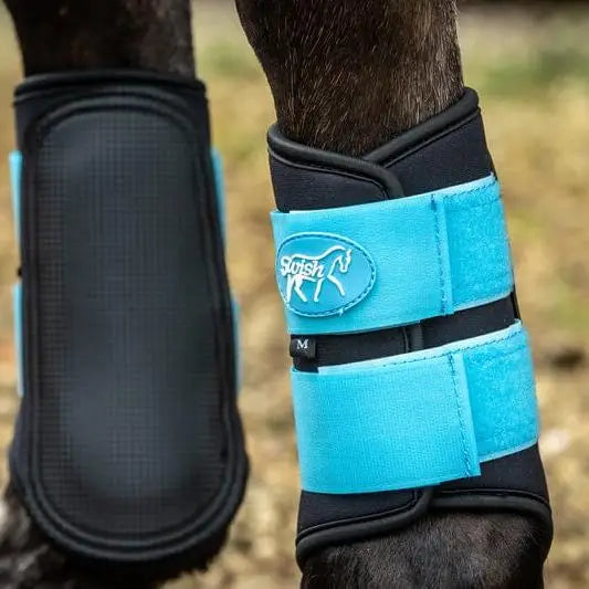 Swish Double Locking Brushing Boots - Blue Small (Pony) Brushing Boots