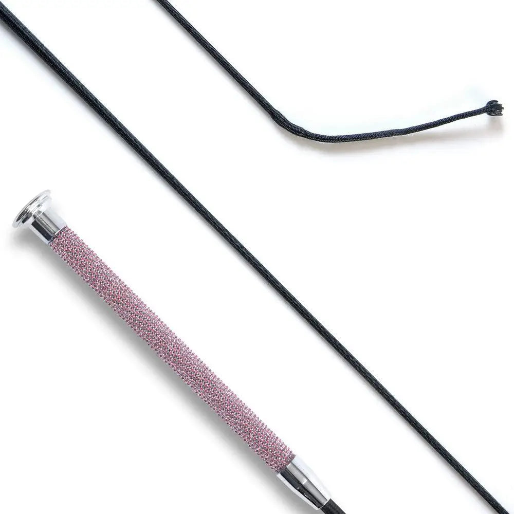 Dressage Whip with Pink Crystal Grip Pink Barnstaple Equestrian Supplies