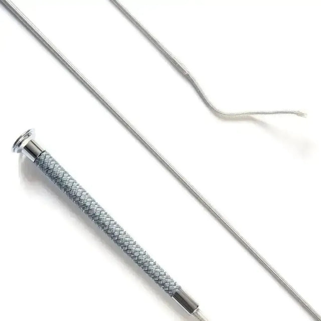 Dressage Whip with Silver Braided Grip Silver 110cm Silver Dressage Whips