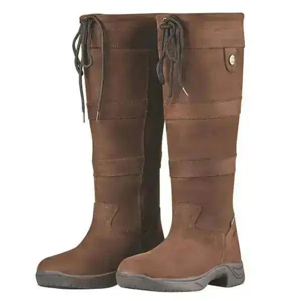 Dublin River Boots 111 Leather Waterproof Country Boots - Chocolate 6 Wide Country Boots Barnstaple Equestrian Supplies