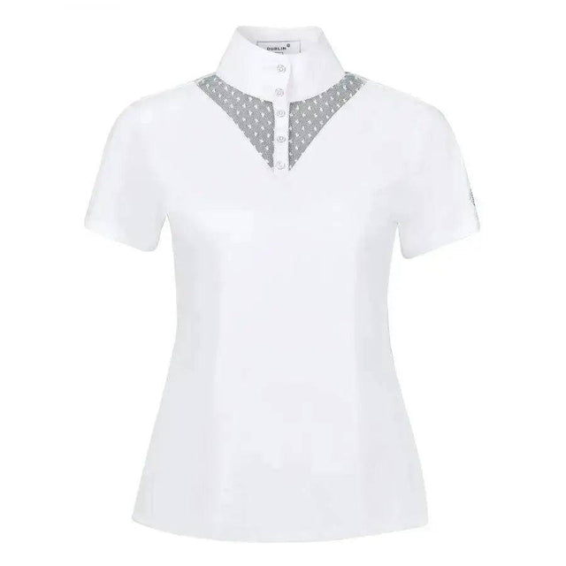 Dublin Tara Women's Short Sleeve Competition Shirt White Small Dublin Show Shirts Barnstaple Equestrian Supplies
