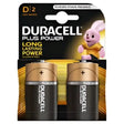 Duracell d2 cell batteries pack 2 with gold and black alkaline d-size cells perfect for electric fencing use