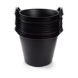 Stack of black plastic easi trug buckets with ribbed texture and handles perfect as a stable yard flexible trug