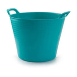 Teal plastic easi trug 42 litre with ribbed sides and dual handles perfect as a flexible trug for a stable yard