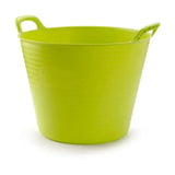 Bright lime green easi trug 42 litre flexible plastic bucket with integrated handles for stable yard use