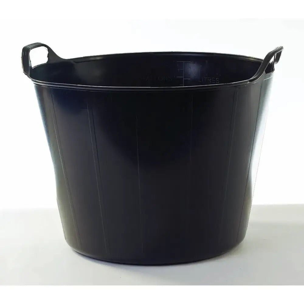 Black plastic 26 litre easi trug flexible feed bucket with two integrated handles and strong durable design